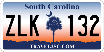 SC license plate ZLK132