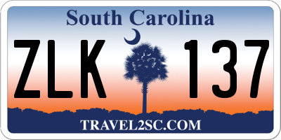 SC license plate ZLK137
