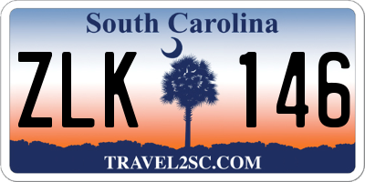SC license plate ZLK146