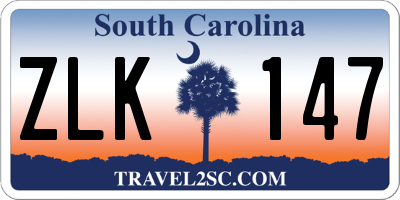 SC license plate ZLK147