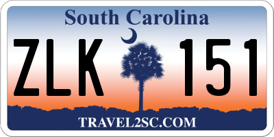 SC license plate ZLK151