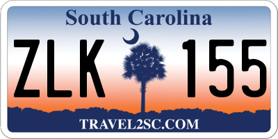 SC license plate ZLK155