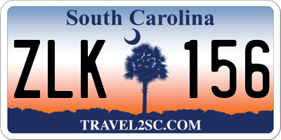 SC license plate ZLK156