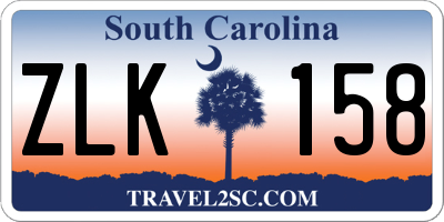 SC license plate ZLK158