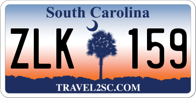SC license plate ZLK159