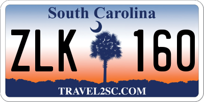 SC license plate ZLK160