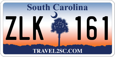 SC license plate ZLK161