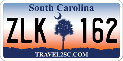 SC license plate ZLK162