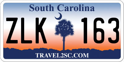 SC license plate ZLK163