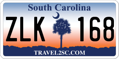 SC license plate ZLK168