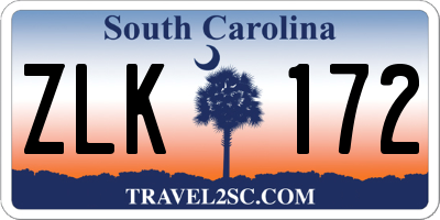 SC license plate ZLK172