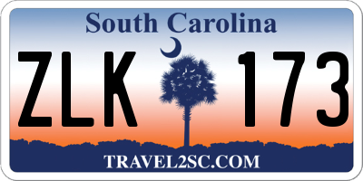 SC license plate ZLK173