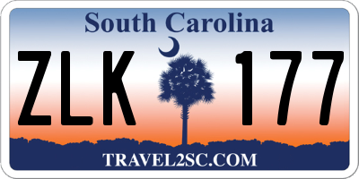 SC license plate ZLK177
