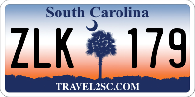 SC license plate ZLK179