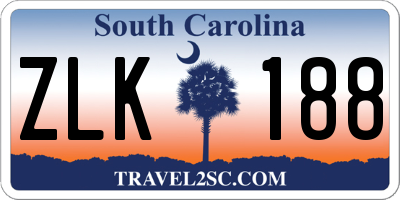 SC license plate ZLK188