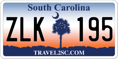 SC license plate ZLK195