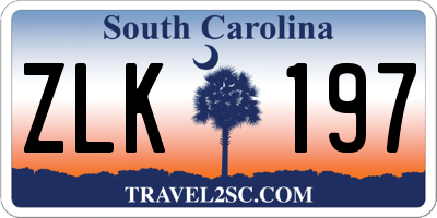 SC license plate ZLK197