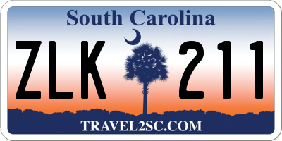 SC license plate ZLK211