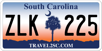 SC license plate ZLK225