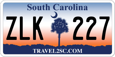 SC license plate ZLK227