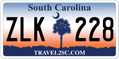 SC license plate ZLK228