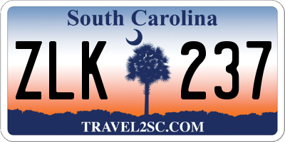 SC license plate ZLK237