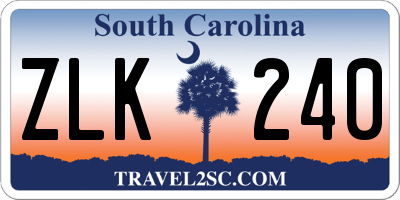 SC license plate ZLK240