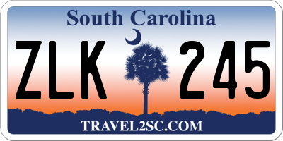 SC license plate ZLK245