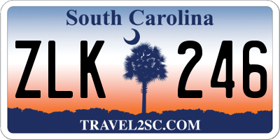 SC license plate ZLK246