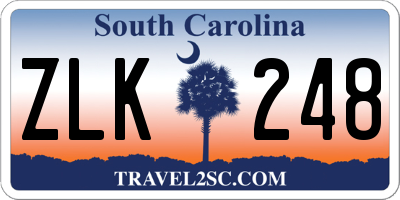 SC license plate ZLK248