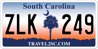 SC license plate ZLK249