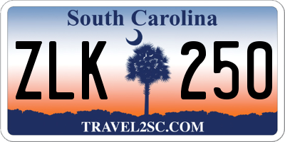 SC license plate ZLK250