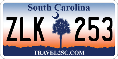 SC license plate ZLK253