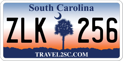 SC license plate ZLK256