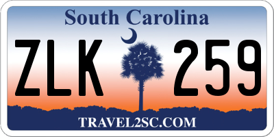 SC license plate ZLK259