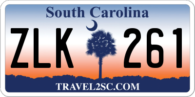 SC license plate ZLK261