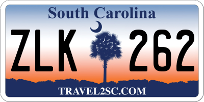 SC license plate ZLK262