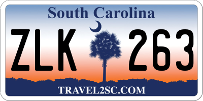 SC license plate ZLK263