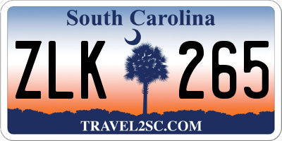 SC license plate ZLK265