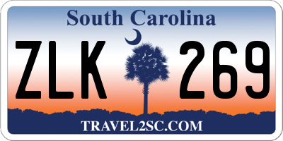 SC license plate ZLK269