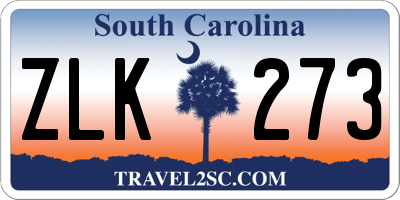 SC license plate ZLK273