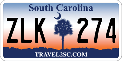 SC license plate ZLK274