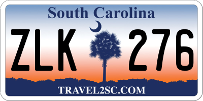 SC license plate ZLK276