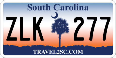 SC license plate ZLK277