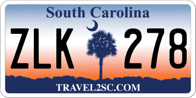 SC license plate ZLK278