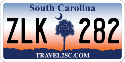 SC license plate ZLK282