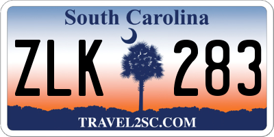 SC license plate ZLK283
