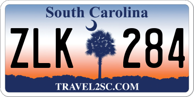 SC license plate ZLK284