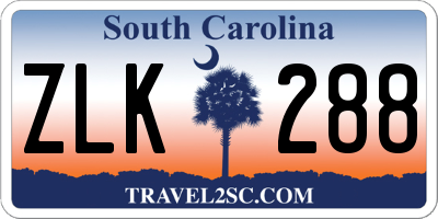 SC license plate ZLK288