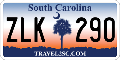 SC license plate ZLK290
